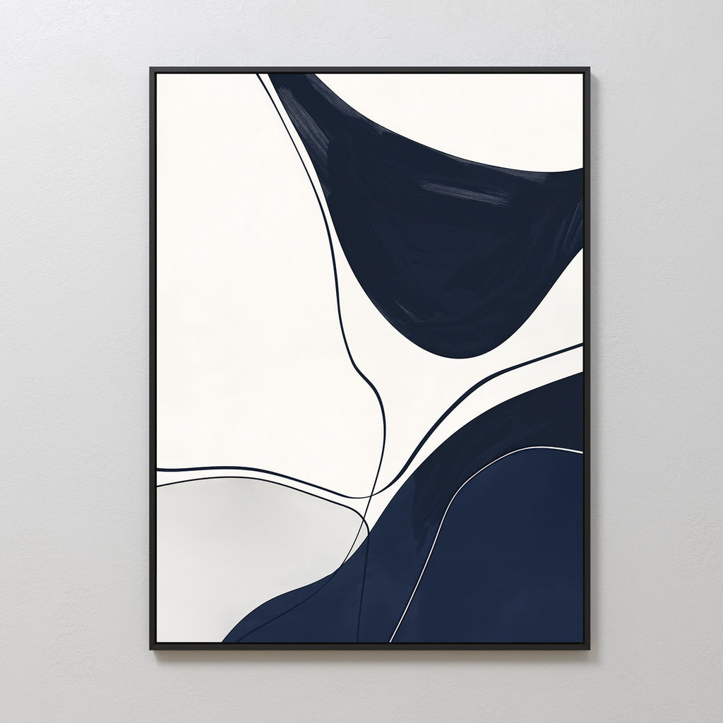 Midnight Currents – blue abstract canvas wall art print by Aspire Prints