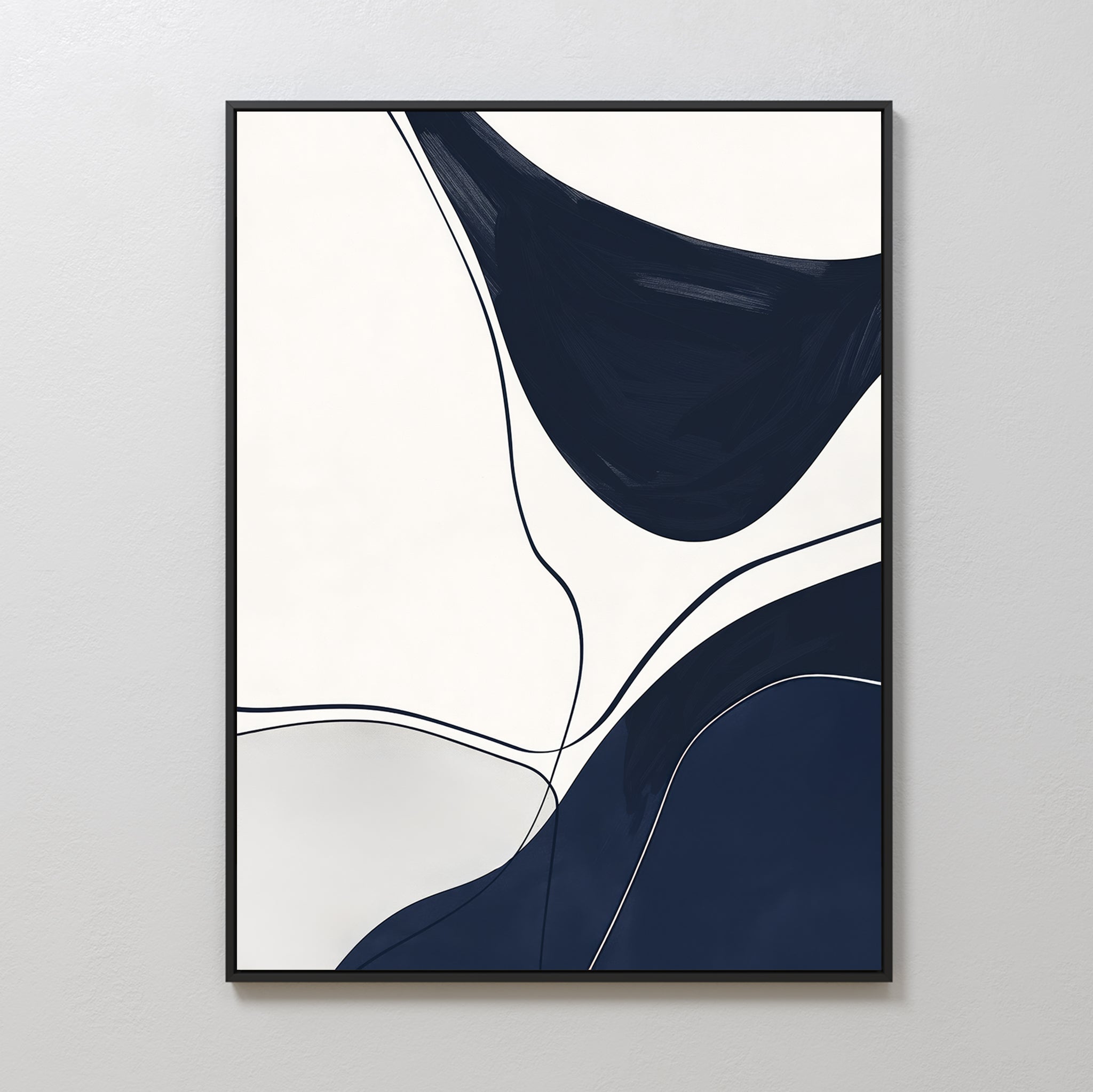 Midnight Currents – blue abstract canvas wall art print by Aspire Prints