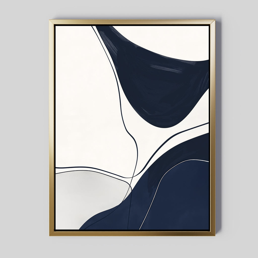 Midnight Currents – blue abstract canvas wall art print by Aspire Prints