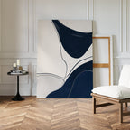 Midnight Currents – blue abstract canvas wall art print by Aspire Prints