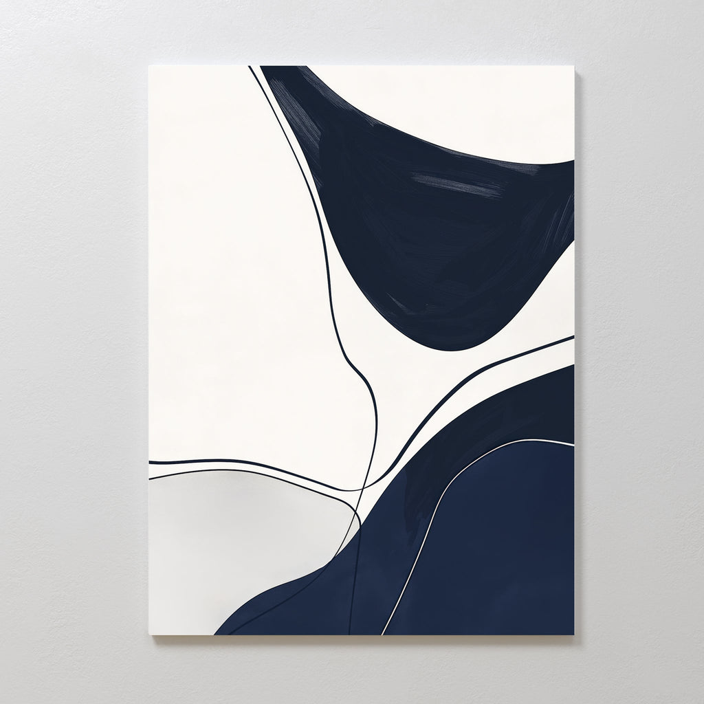 Midnight Currents – blue abstract canvas wall art print by Aspire Prints