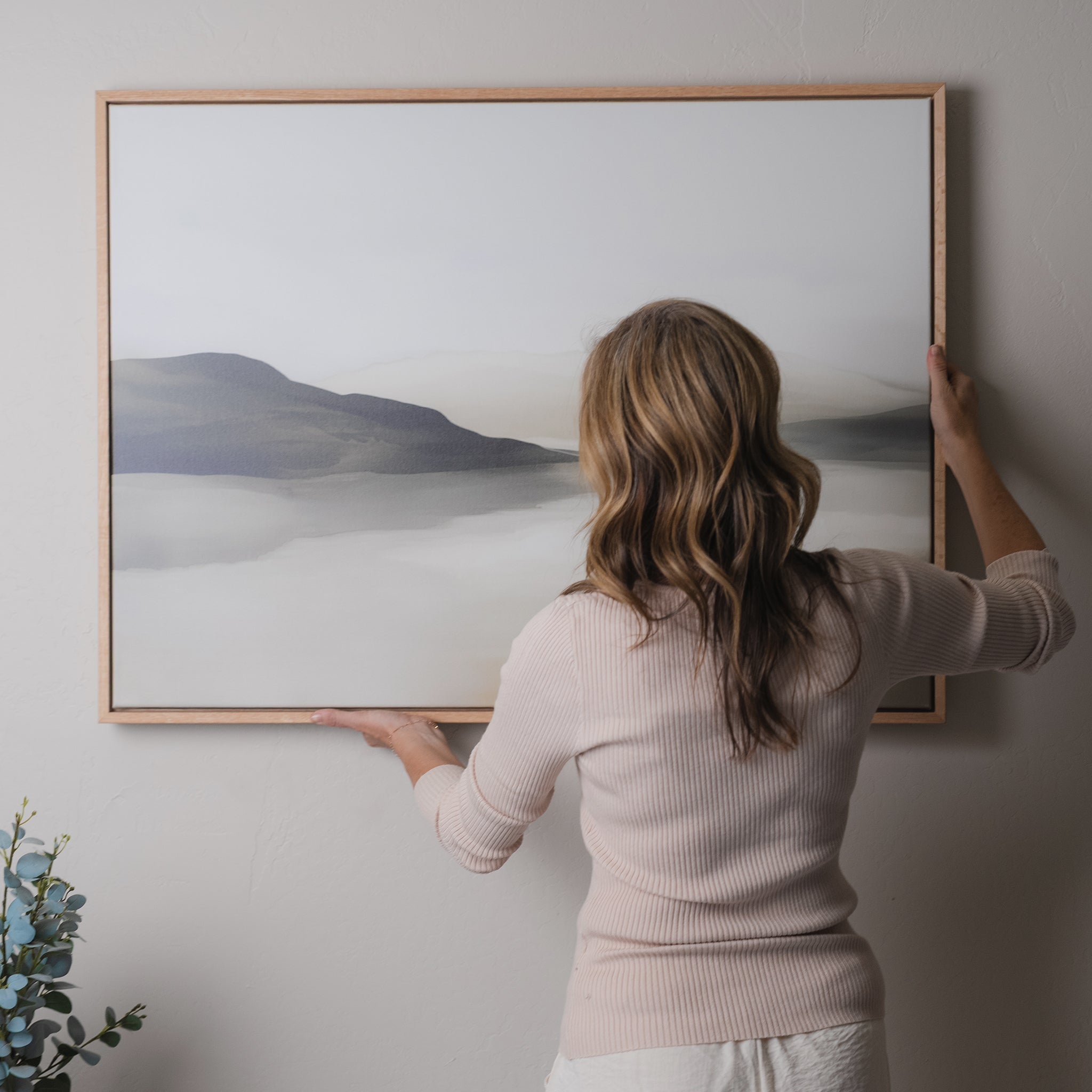 Whispering Hills at First Light – green landscape canvas wall art print by Aspire Prints