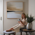 Whispers of the Dunes – beige and white landscape canvas wall art print by Aspire Prints