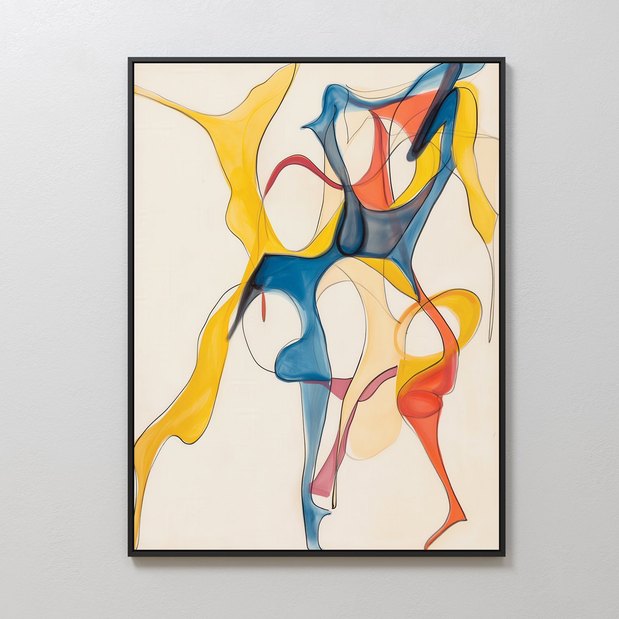 Cobalt Crescendo – multicolour abstract canvas wall art print by Aspire Prints