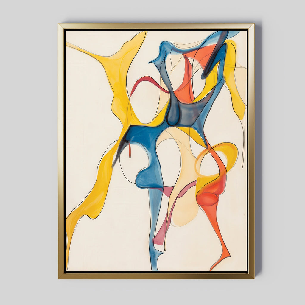 Cobalt Crescendo – multicolour abstract canvas wall art print by Aspire Prints