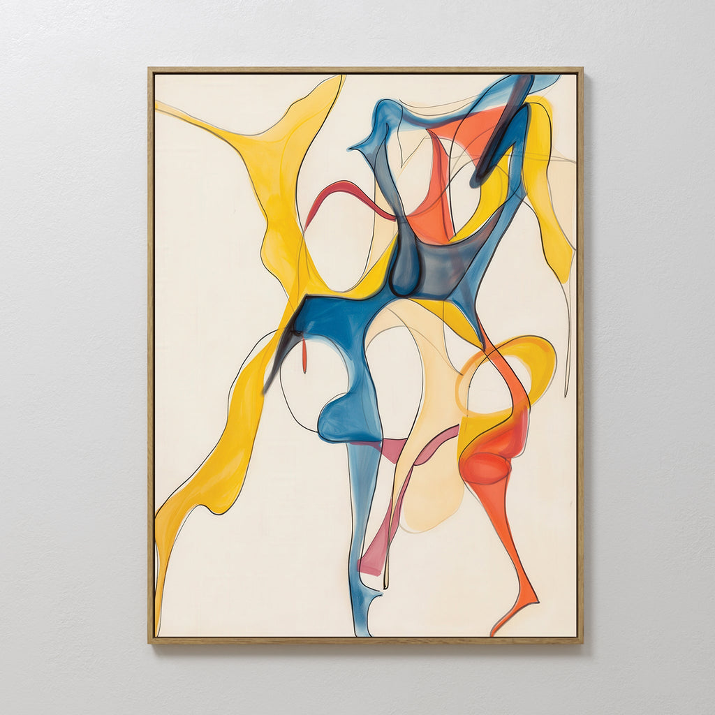 Cobalt Crescendo – multicolour abstract canvas wall art print by Aspire Prints