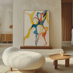 Cobalt Crescendo – multicolour abstract canvas wall art print by Aspire Prints