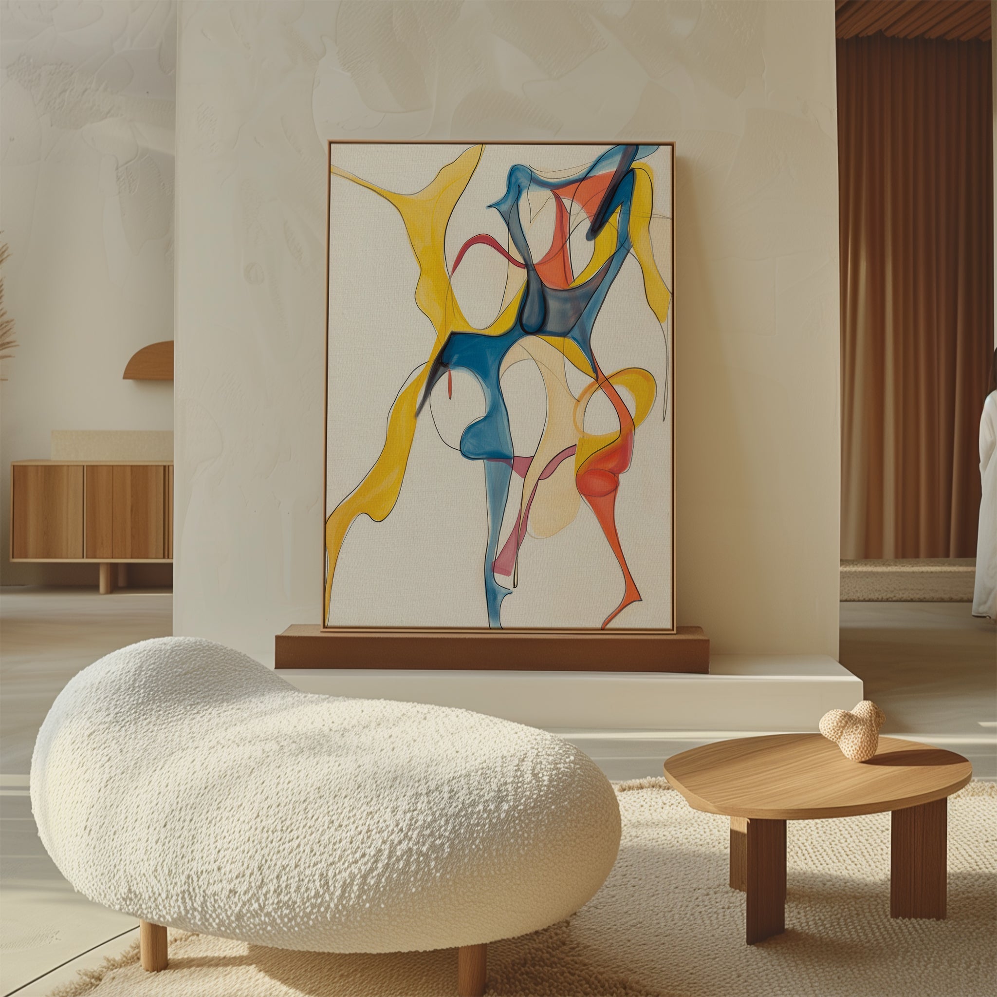 Cobalt Crescendo – multicolour abstract canvas wall art print by Aspire Prints