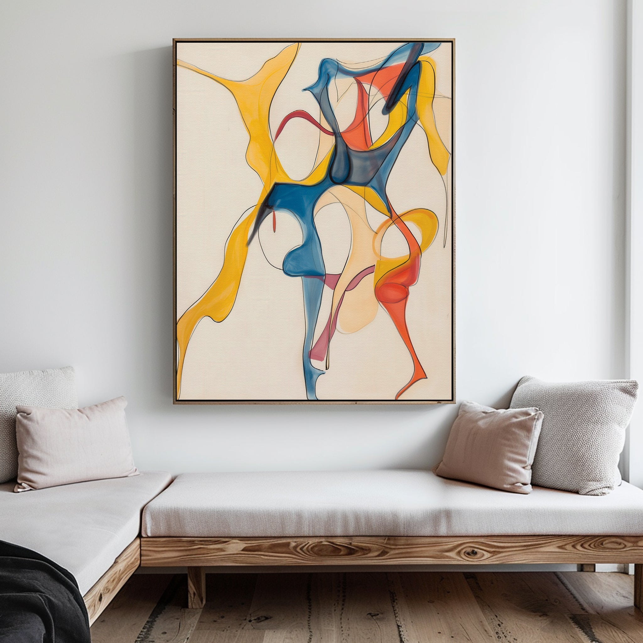 Cobalt Crescendo – multicolour abstract canvas wall art print by Aspire Prints