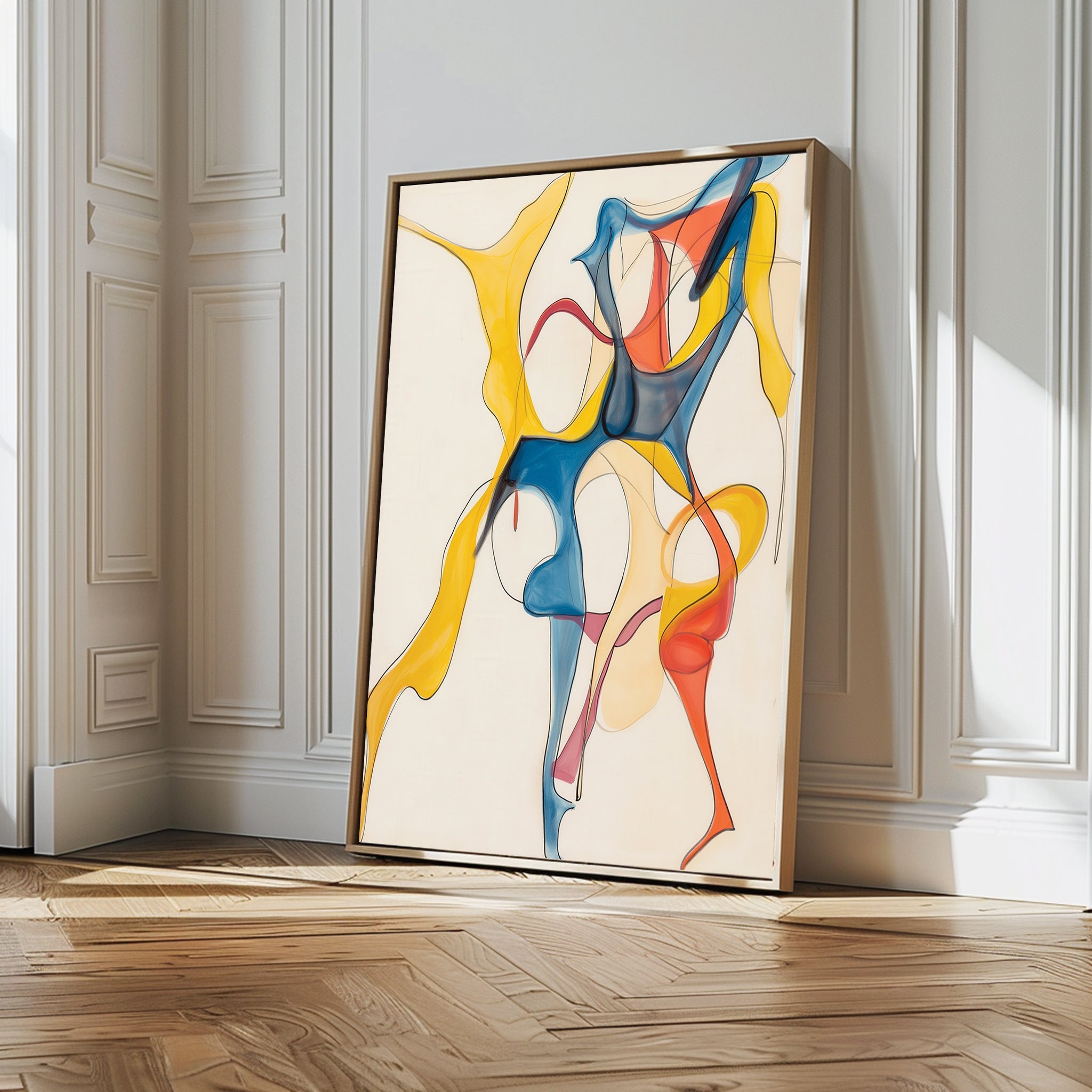 Cobalt Crescendo – multicolour abstract canvas wall art print by Aspire Prints