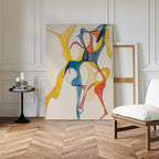Cobalt Crescendo – multicolour abstract canvas wall art print by Aspire Prints