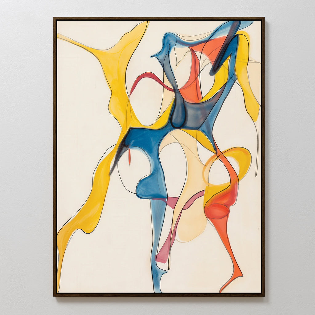 Cobalt Crescendo – multicolour abstract canvas wall art print by Aspire Prints
