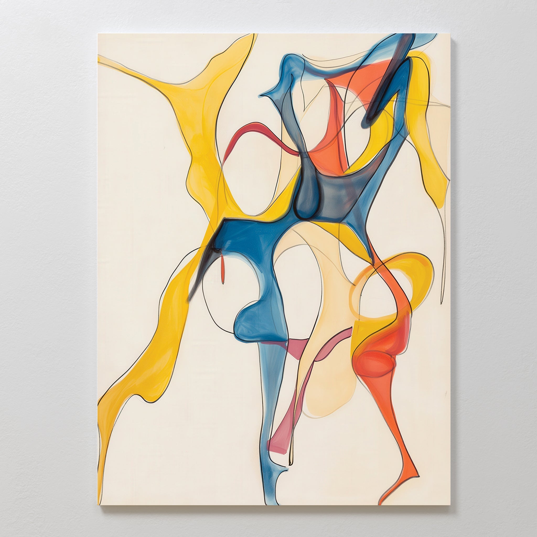 Cobalt Crescendo – multicolour abstract canvas wall art print by Aspire Prints