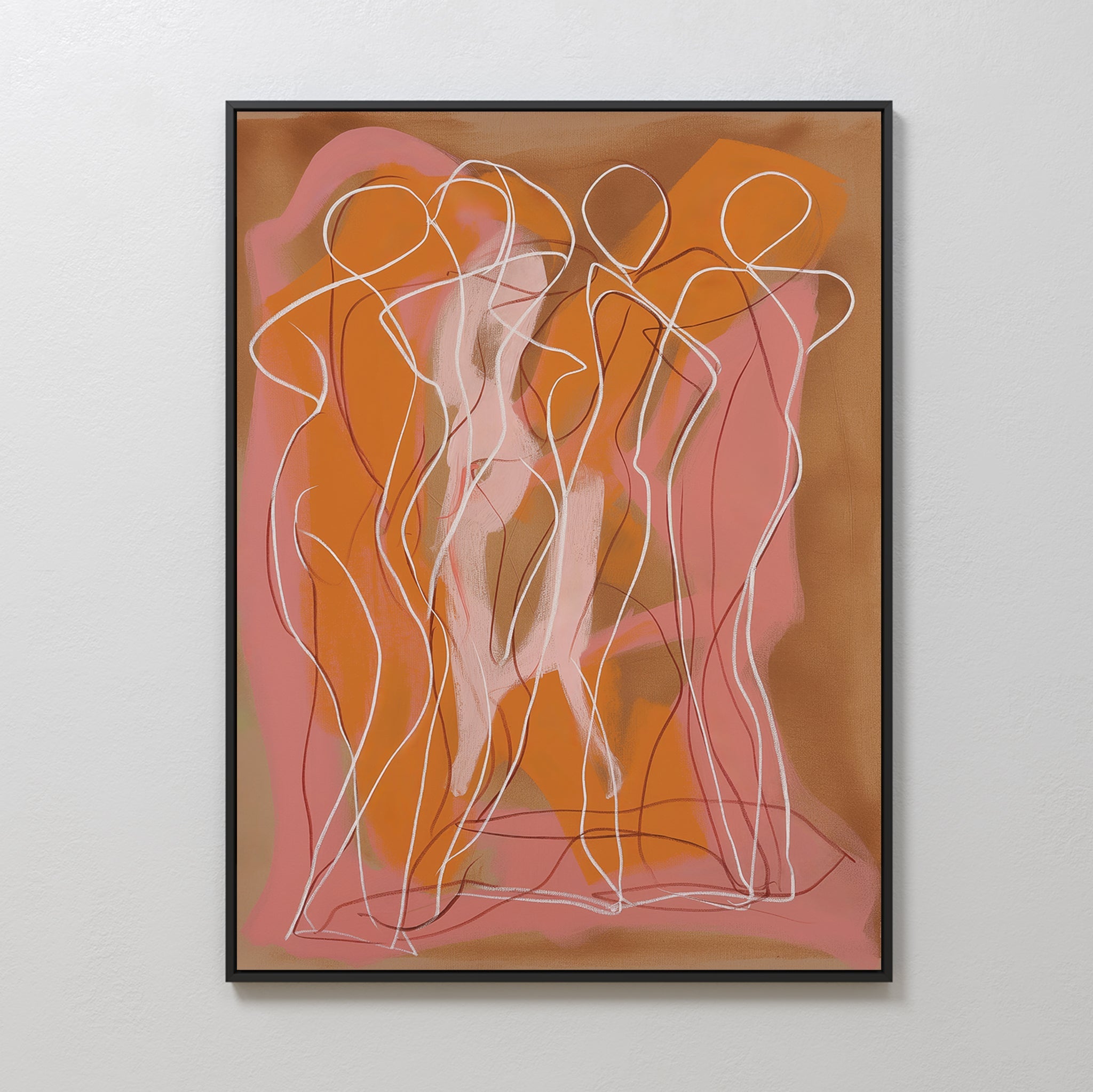 Amber Reverie – blush pink abstract canvas wall art print by Aspire Prints