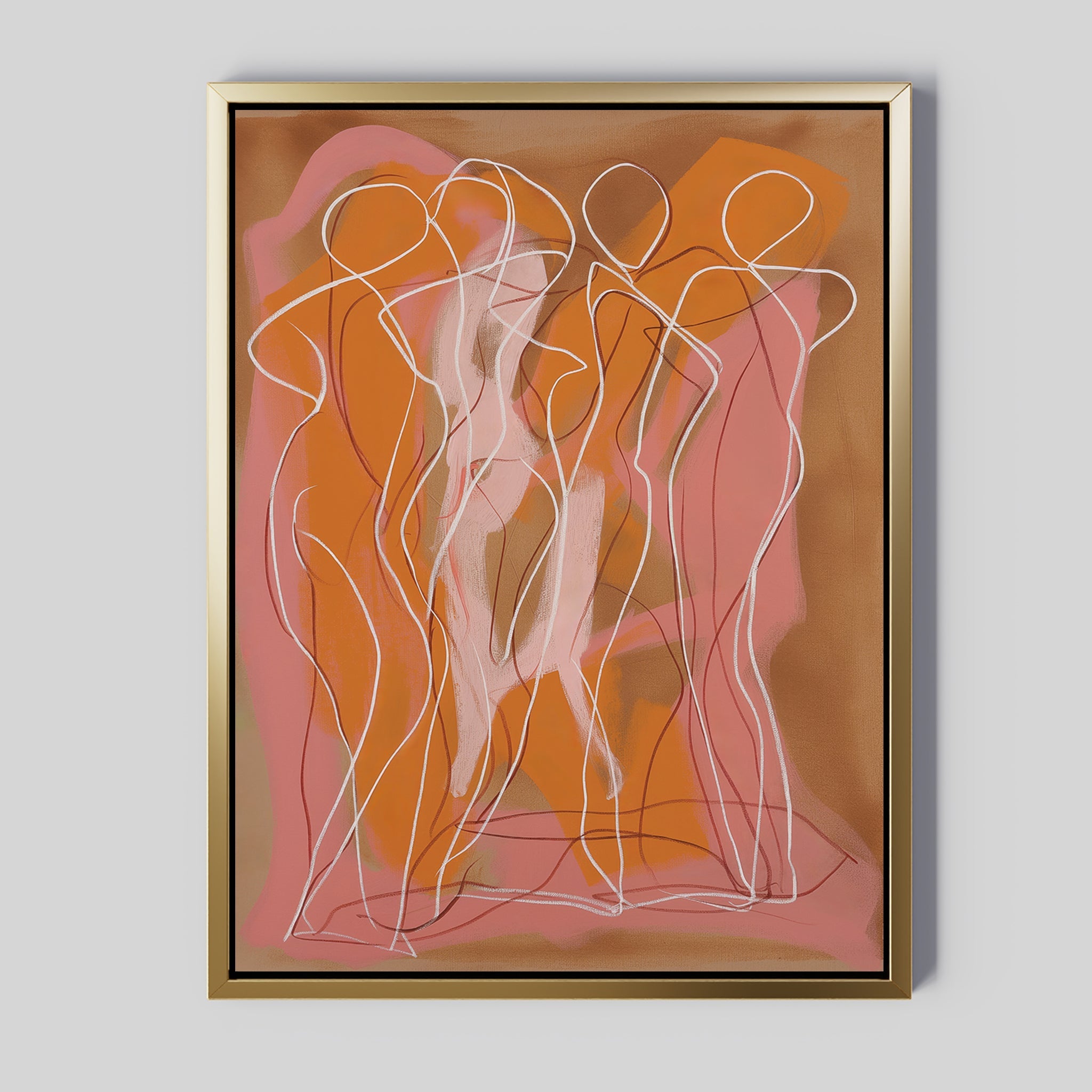 Amber Reverie – blush pink abstract canvas wall art print by Aspire Prints