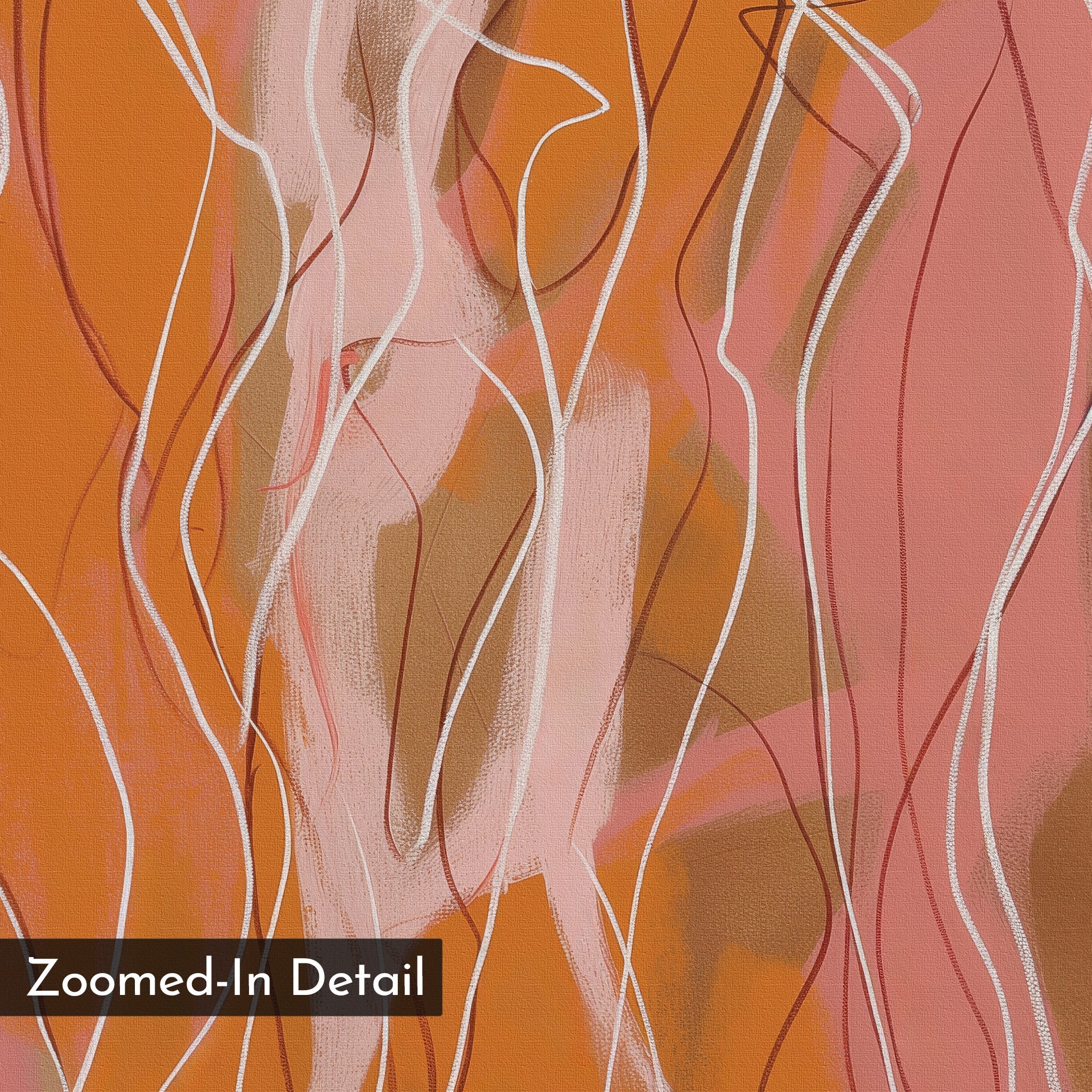 Amber Reverie – blush pink abstract canvas wall art print by Aspire Prints