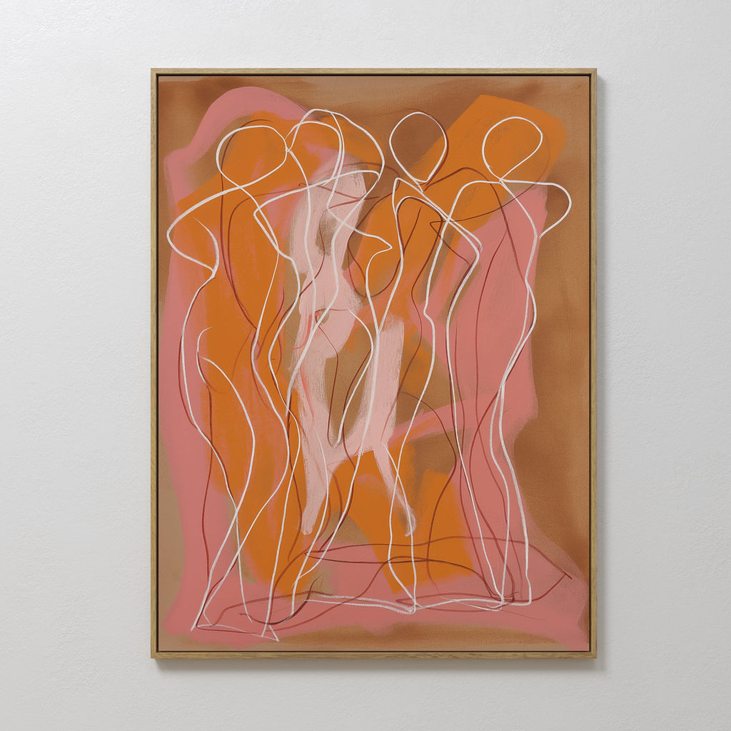 Amber Reverie – blush pink abstract canvas wall art print by Aspire Prints