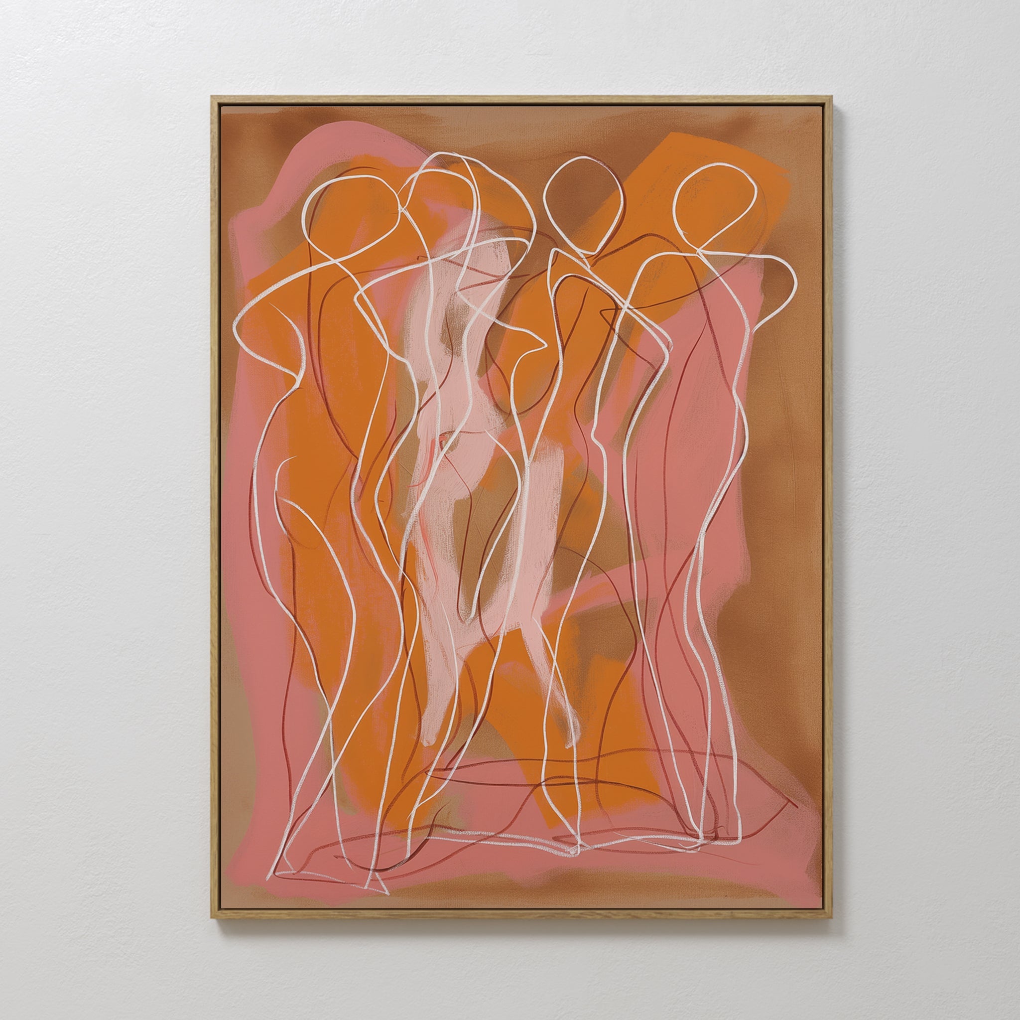 Amber Reverie – blush pink abstract canvas wall art print by Aspire Prints