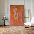 Amber Reverie – blush pink abstract canvas wall art print by Aspire Prints