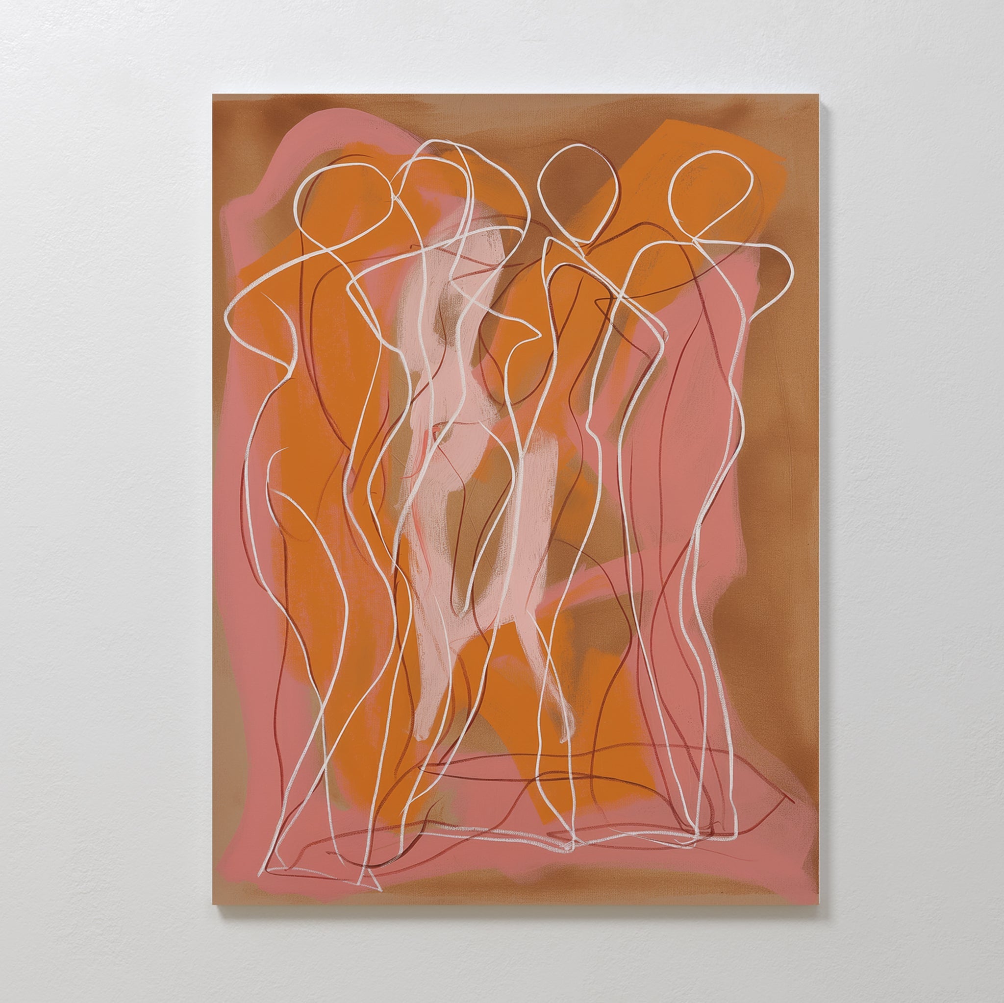 Amber Reverie – blush pink abstract canvas wall art print by Aspire Prints