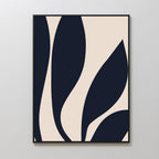 Midnight Foliage Whisper – blue botanical canvas wall art print by Aspire Prints