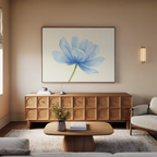 Whisper of Morning Bloom – blue botanical canvas wall art print by Aspire Prints