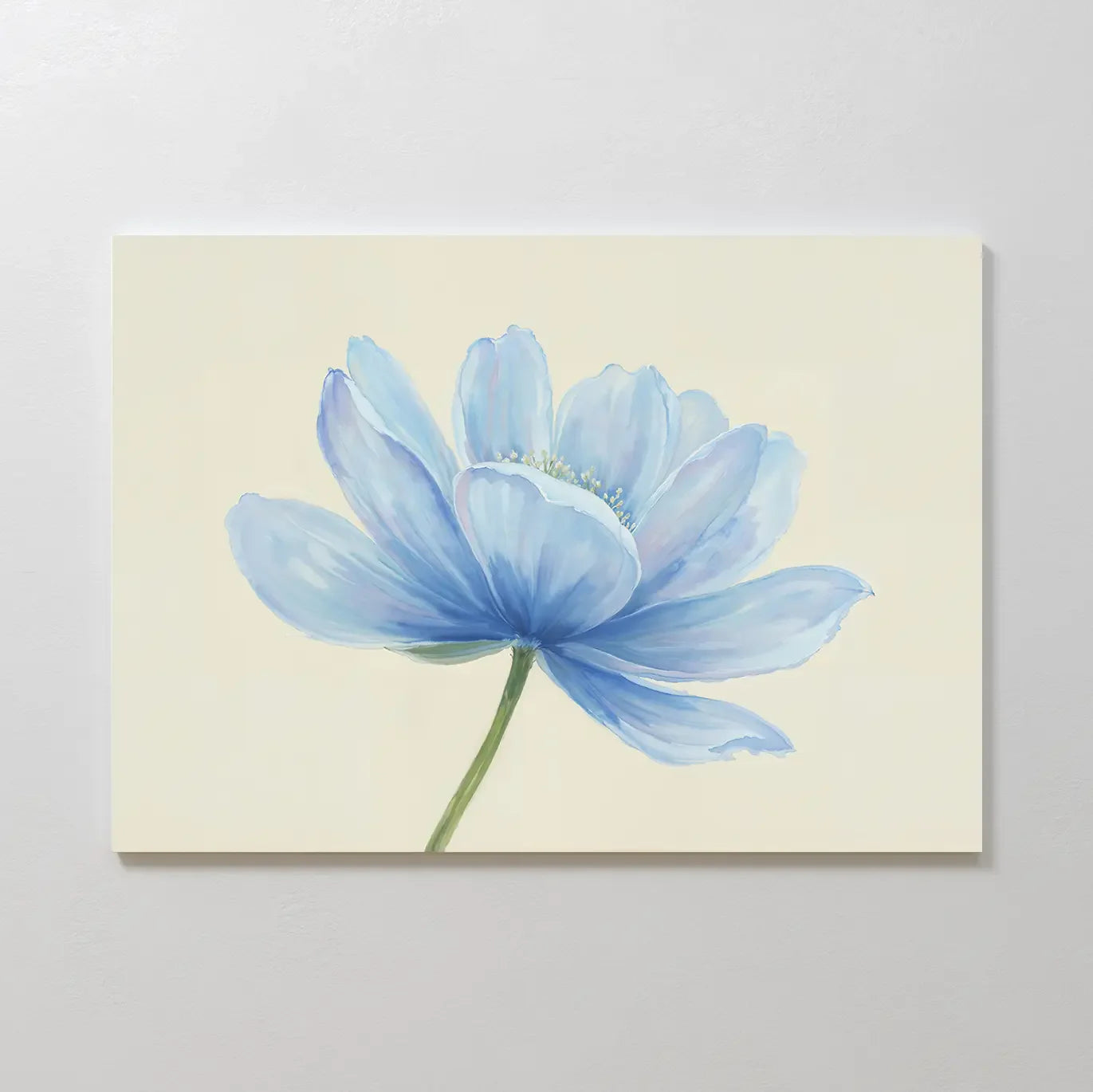 Whisper of Morning Bloom – blue botanical canvas wall art print by Aspire Prints