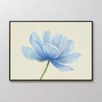Whisper of Morning Bloom – blue botanical canvas wall art print by Aspire Prints