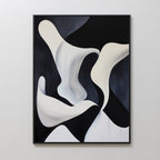 Midnight Tide – black and white abstract canvas wall art print by Aspire Prints