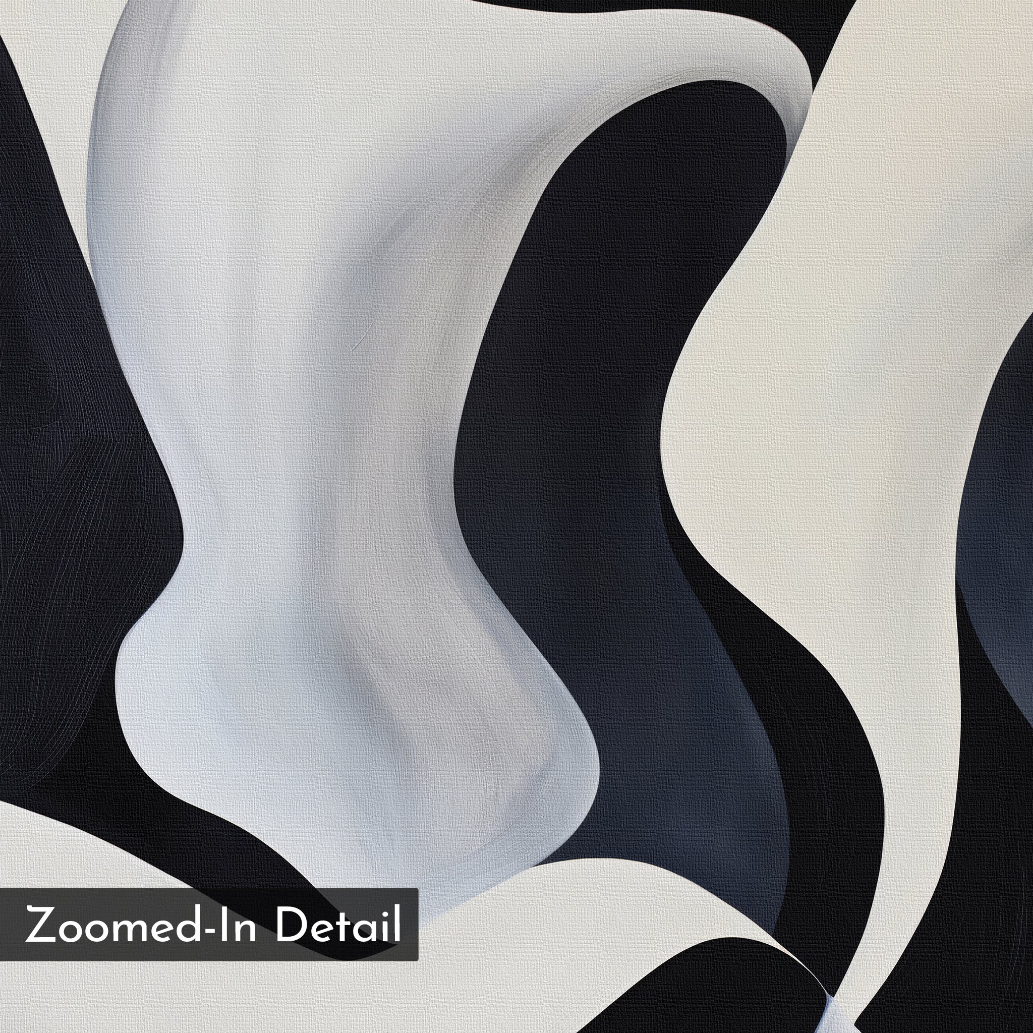 Midnight Tide – black and white abstract canvas wall art print by Aspire Prints