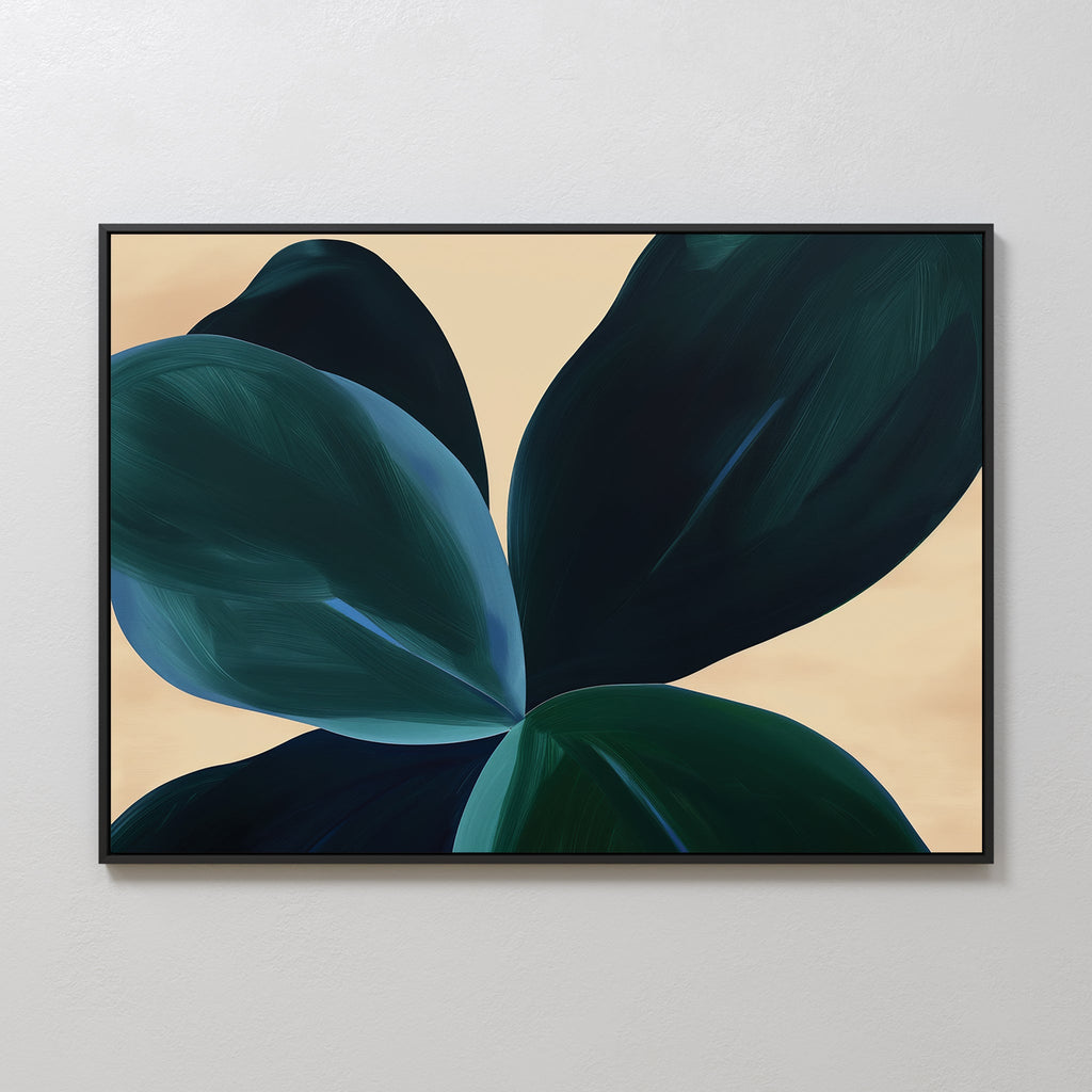 Midnight Tide – blue botanical canvas wall art print by Aspire Prints
