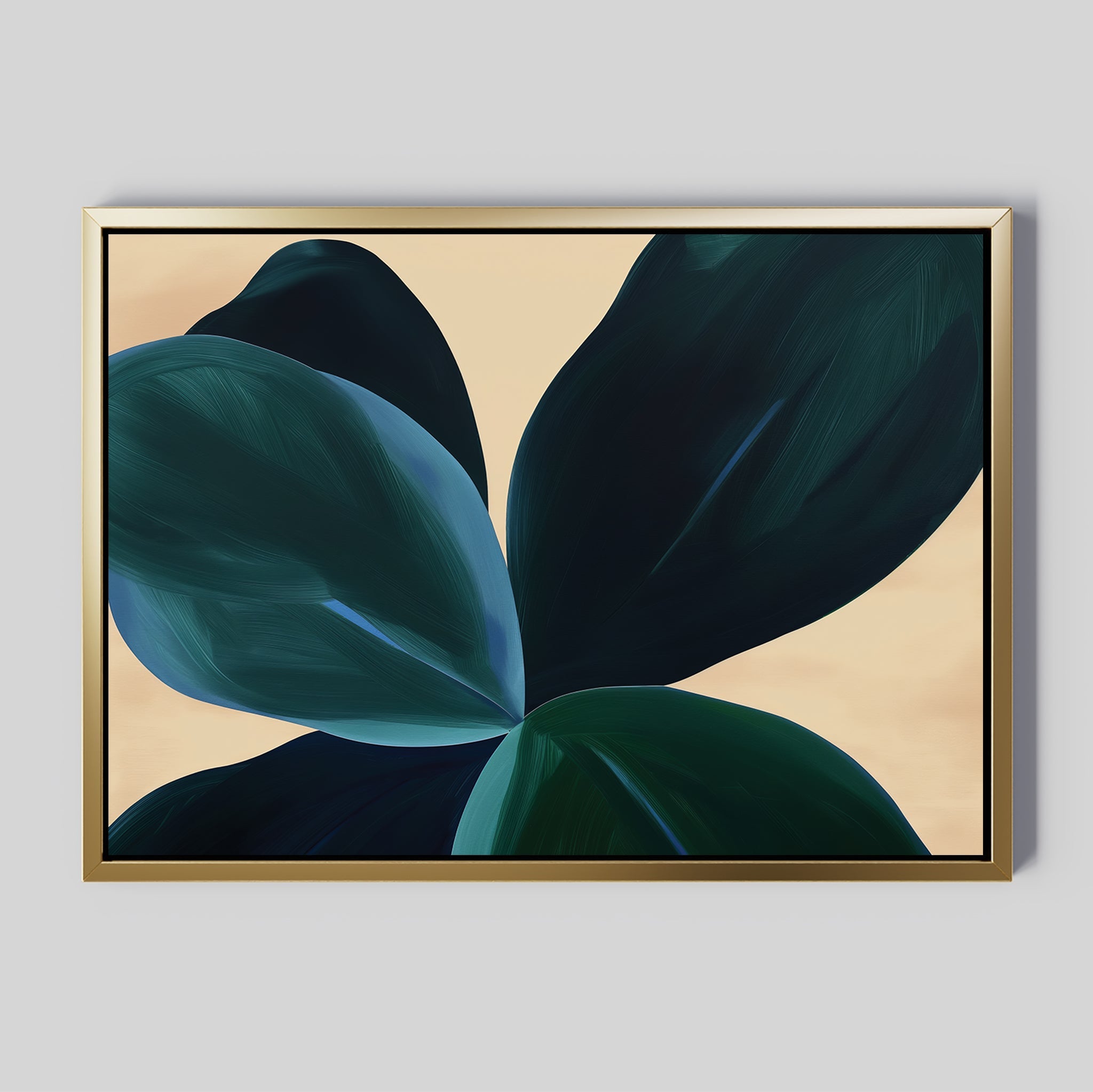 Midnight Tide – blue botanical canvas wall art print by Aspire Prints