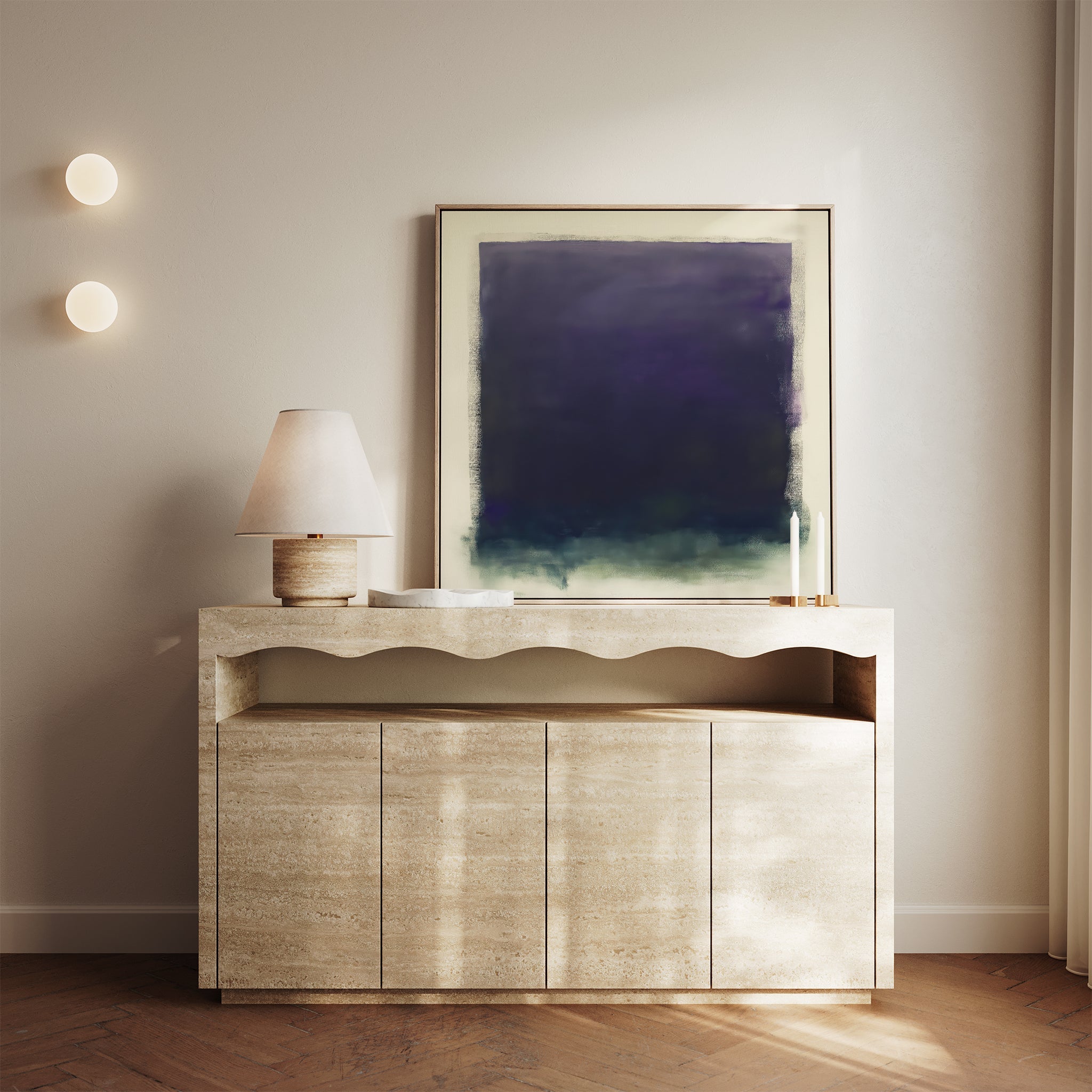 Midnight Veil – multicolour abstract canvas wall art print by Aspire Prints