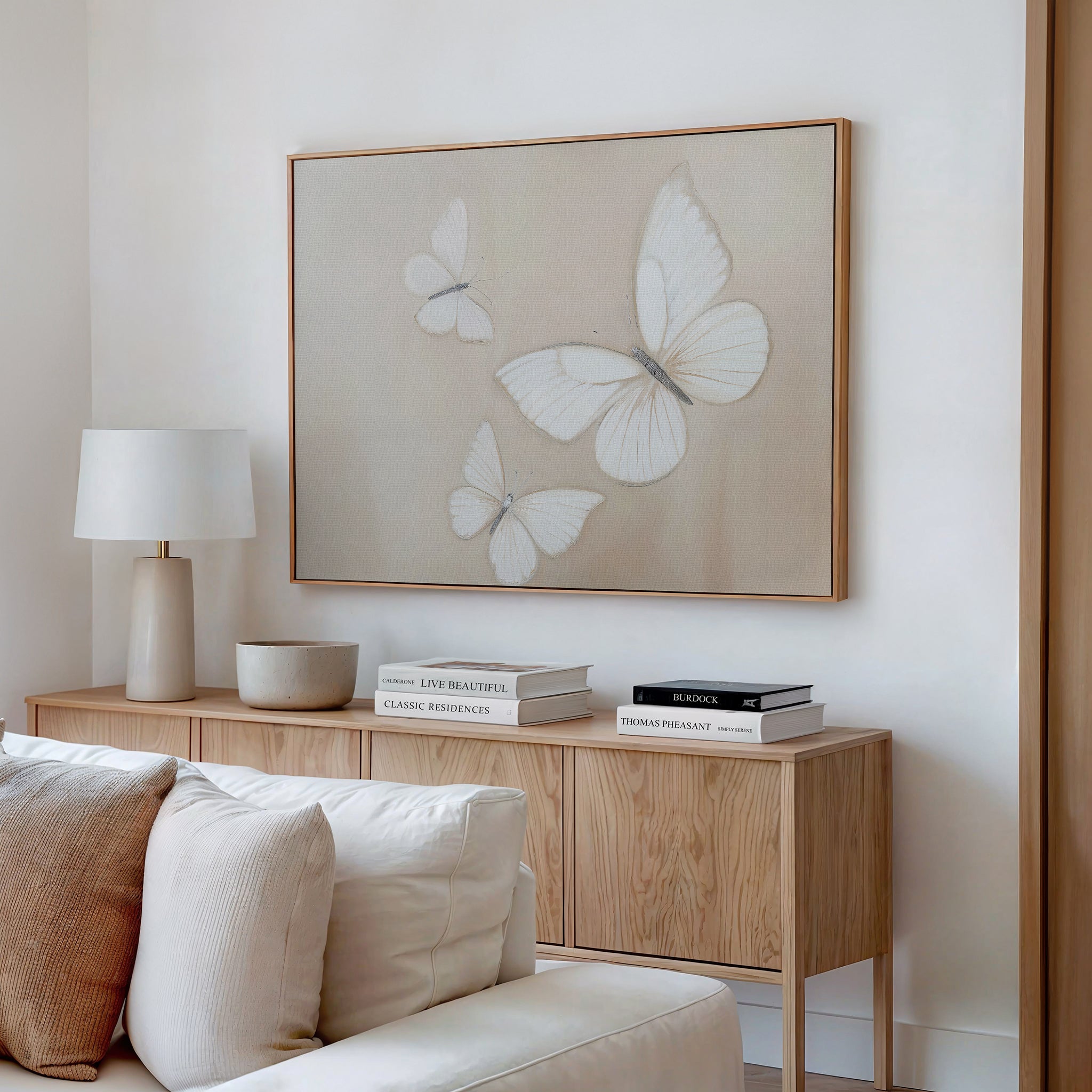 Whisper of Wings Canvas Print – neutral-toned wildlife canvas wall art print by Aspire Prints