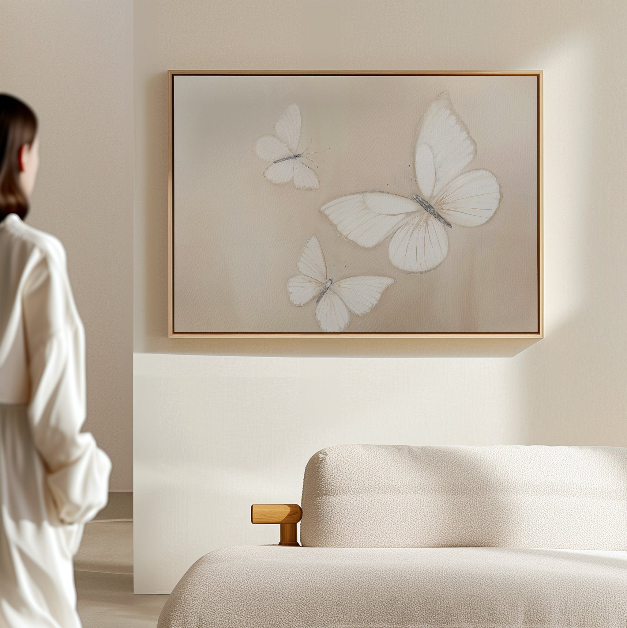 Whisper of Wings Canvas Print – neutral-toned wildlife canvas wall art print by Aspire Prints