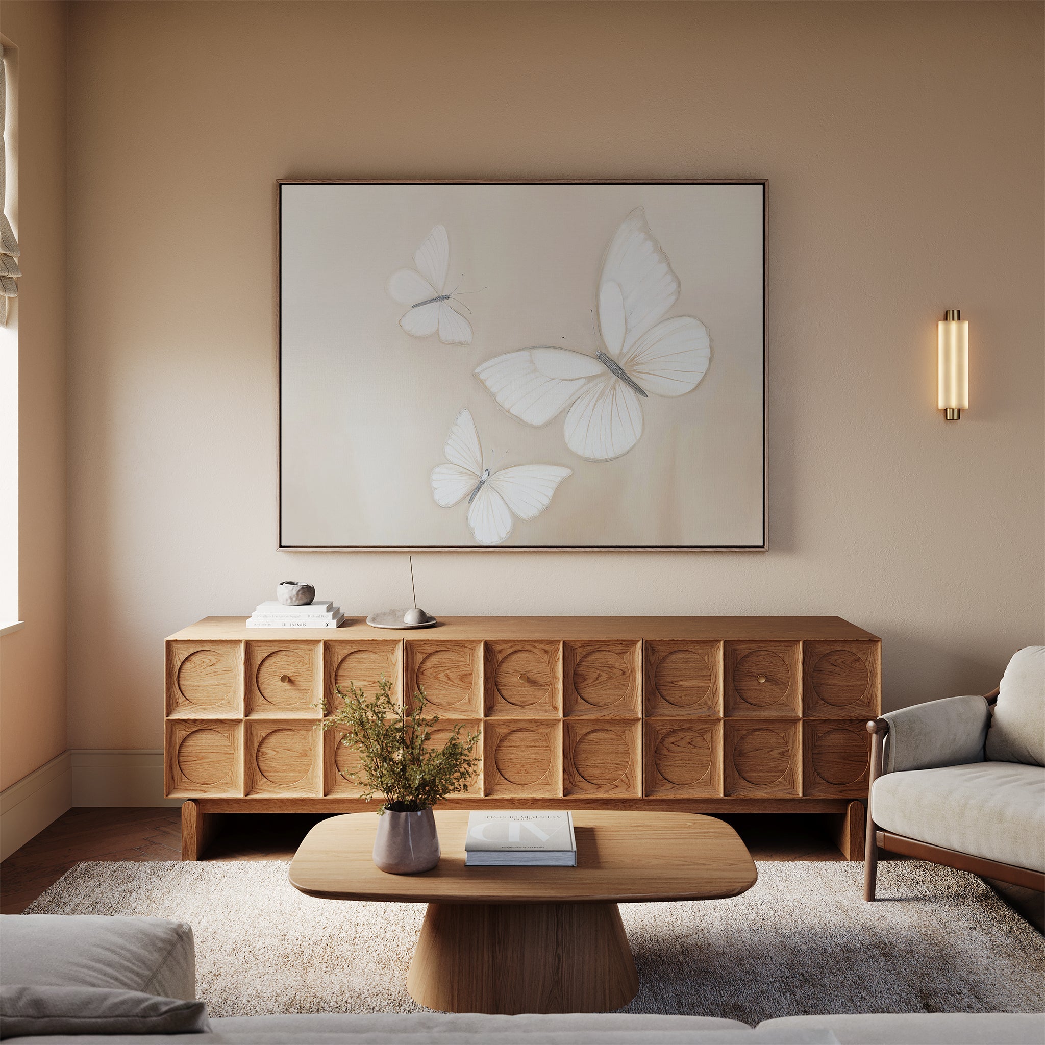 Whisper of Wings Canvas Print – neutral-toned wildlife canvas wall art print by Aspire Prints