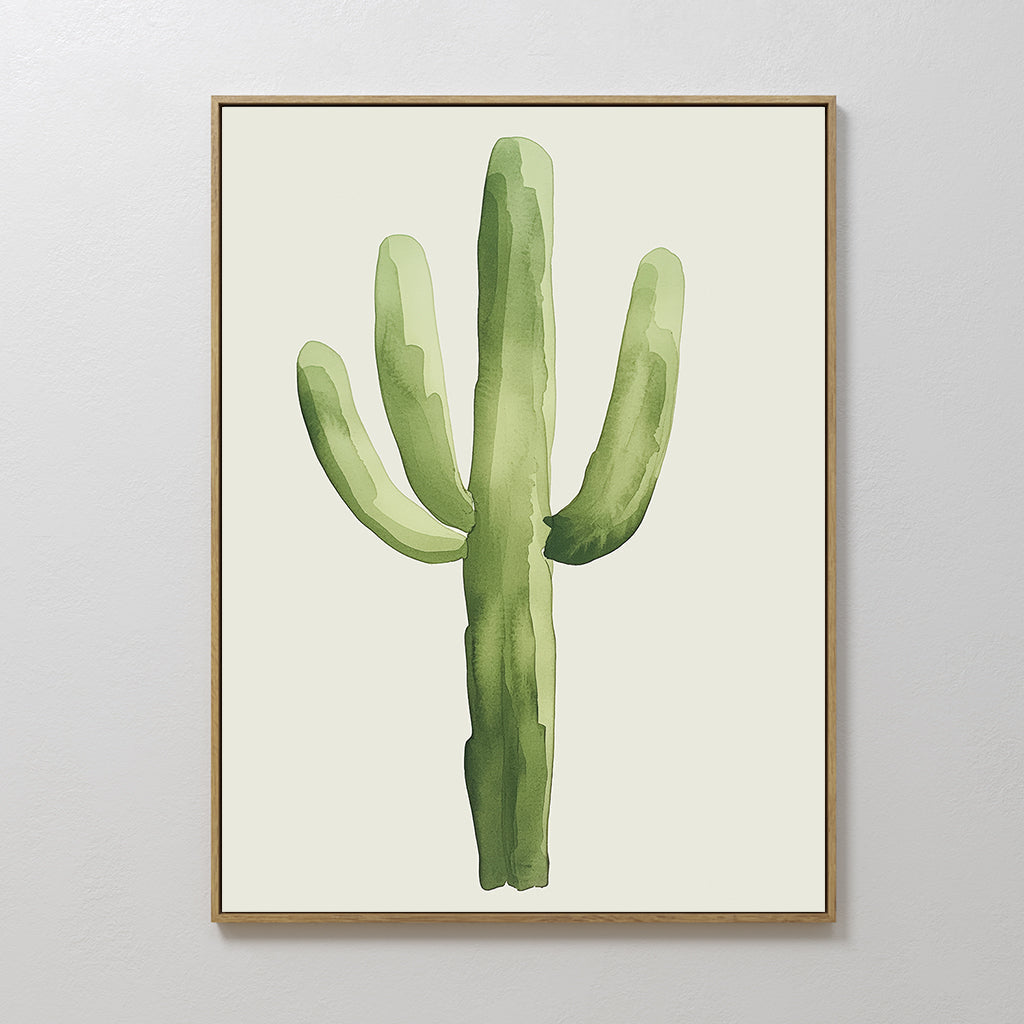 Sunlit Sentinel – green botanical canvas wall art print by Aspire Prints