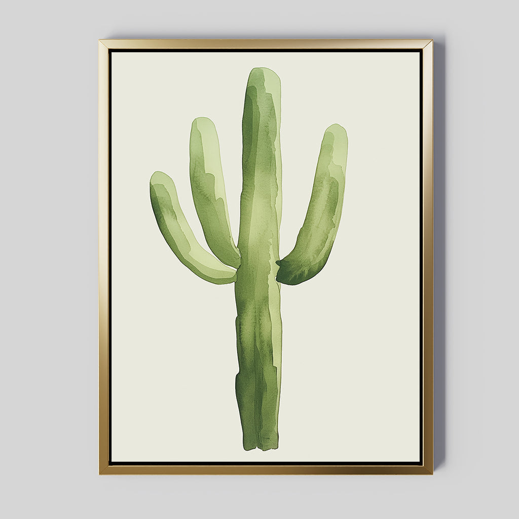 Sunlit Sentinel – green botanical canvas wall art print by Aspire Prints