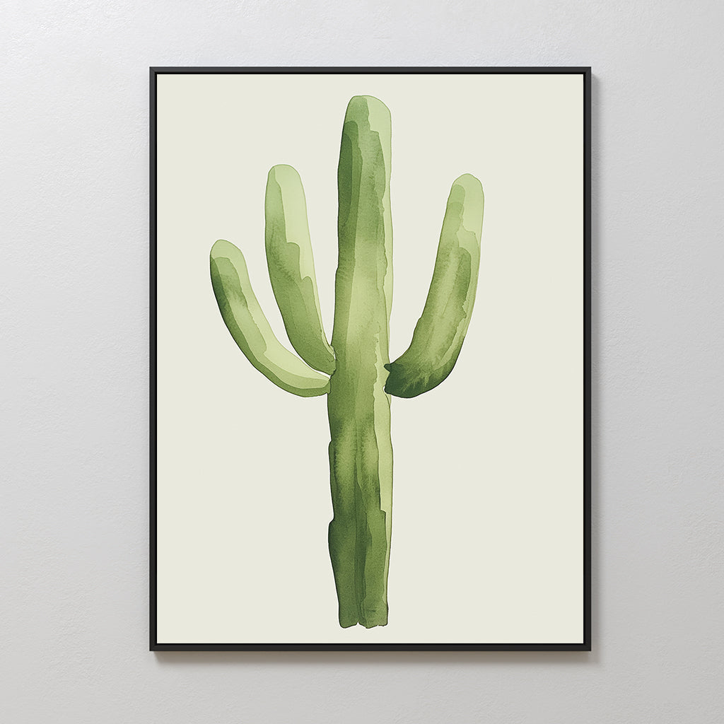 Sunlit Sentinel – green botanical canvas wall art print by Aspire Prints