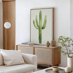 Sunlit Sentinel – green botanical canvas wall art print by Aspire Prints