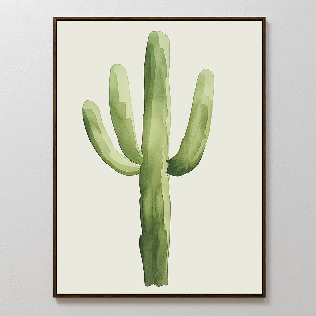 Sunlit Sentinel – green botanical canvas wall art print by Aspire Prints