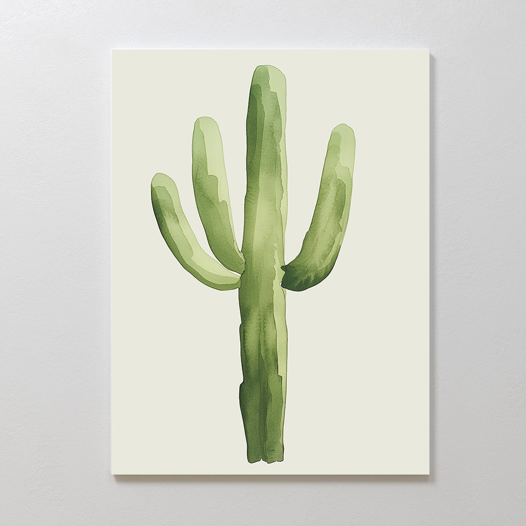 Sunlit Sentinel – green botanical canvas wall art print by Aspire Prints