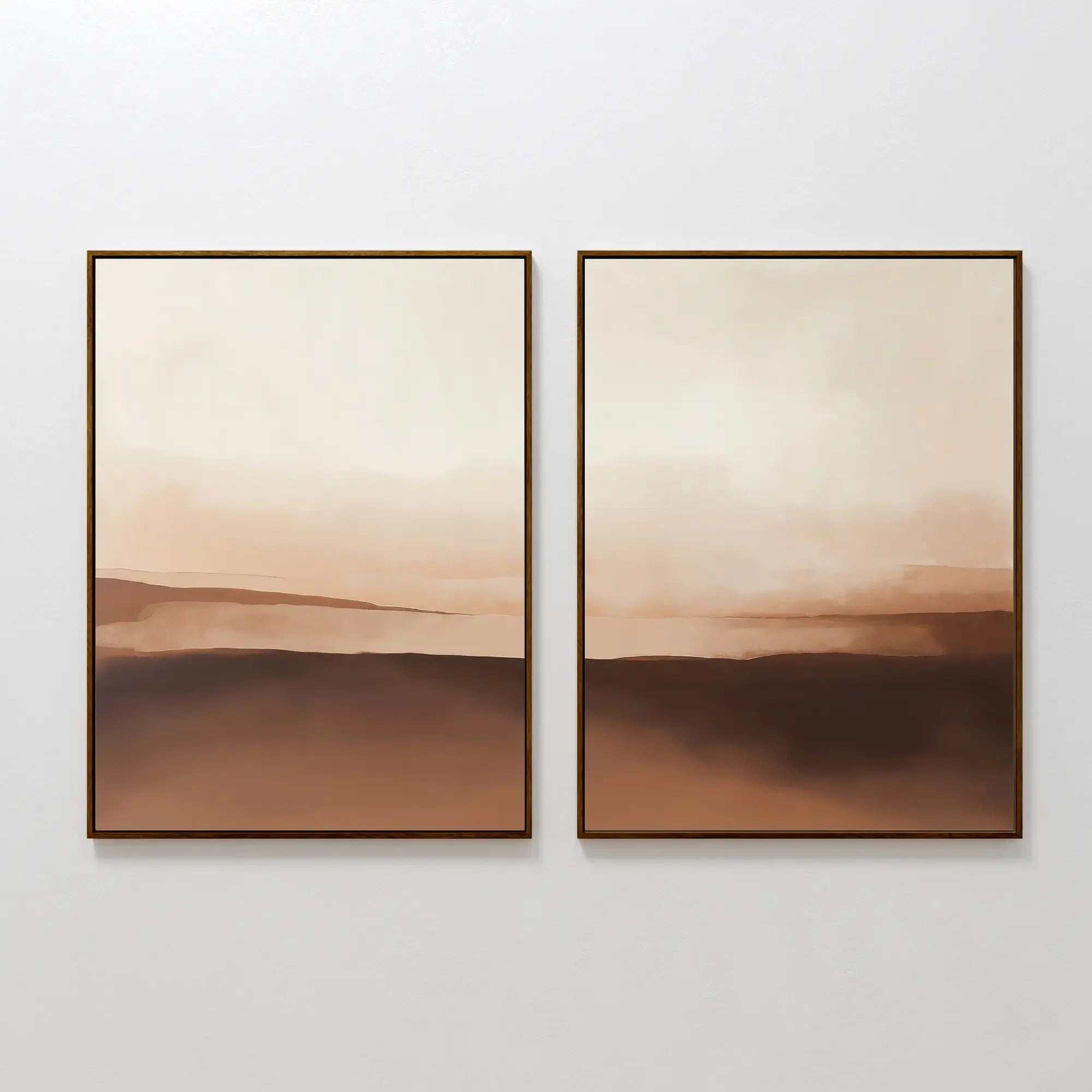 Whispers of the Dunes – Set of 2 Canvas Prints set of 2 – earthy brown desert canvas wall art by Aspire Prints