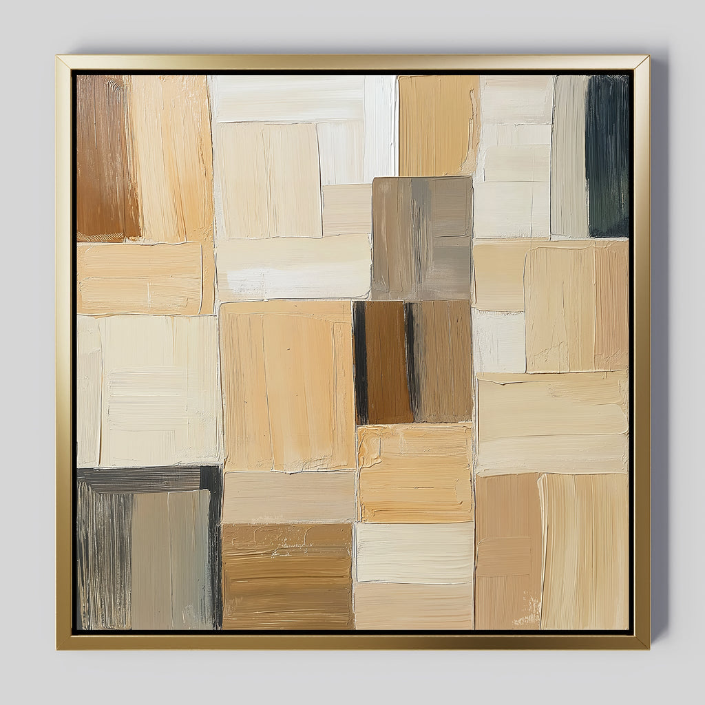 Saffron Dunes at Twilight – beige and white abstract canvas wall art print by Aspire Prints
