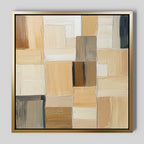 Saffron Dunes at Twilight – beige and white abstract canvas wall art print by Aspire Prints