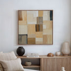 Saffron Dunes at Twilight – beige and white abstract canvas wall art print by Aspire Prints