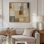 Saffron Dunes at Twilight – beige and white abstract canvas wall art print by Aspire Prints