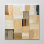 Saffron Dunes at Twilight – beige and white abstract canvas wall art print by Aspire Prints