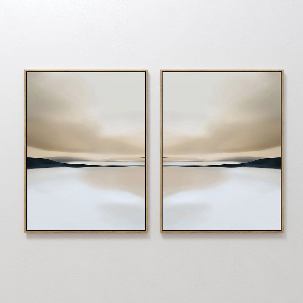Whispers of the Dunes – Set of 2 Canvas Prints set of 2 – neutral-toned landscape canvas wall art by Aspire Prints