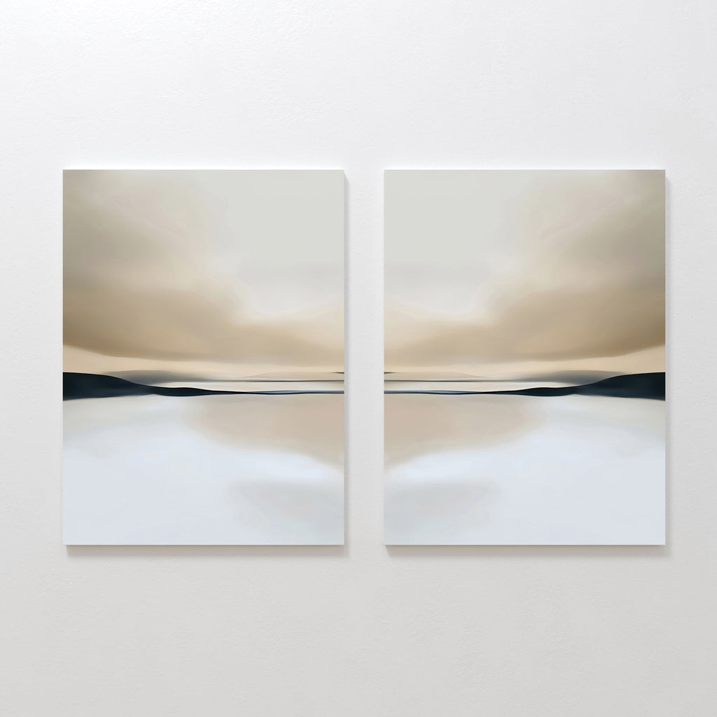 Whispers of the Dunes – Set of 2 Canvas Prints set of 2 – neutral-toned landscape canvas wall art by Aspire Prints
